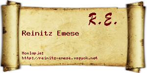 Reinitz Emese névjegykártya